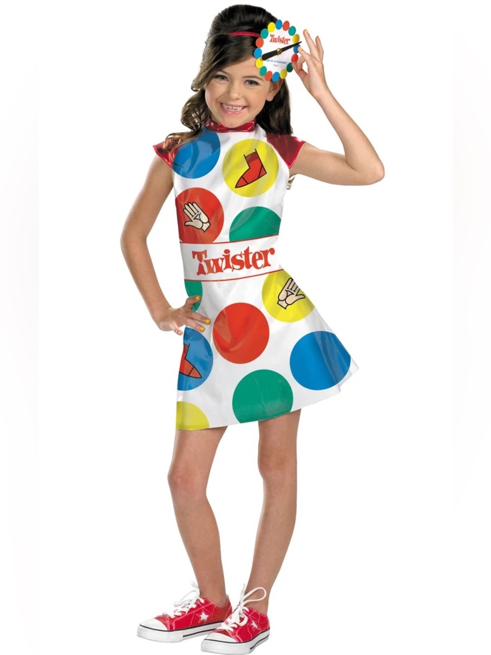 Twister Hasbro Costume Dress Youth L 10-12 Shiny Halloween Game Cosplay